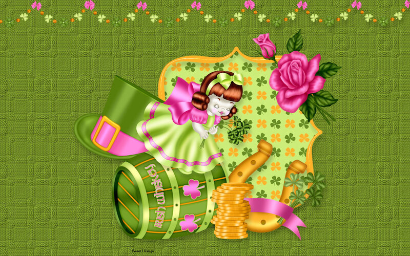 Girl with Leprechaun Hat