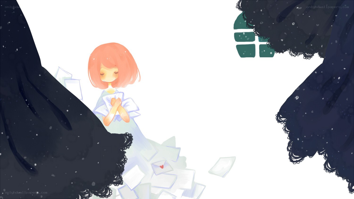 girl with letters in snow