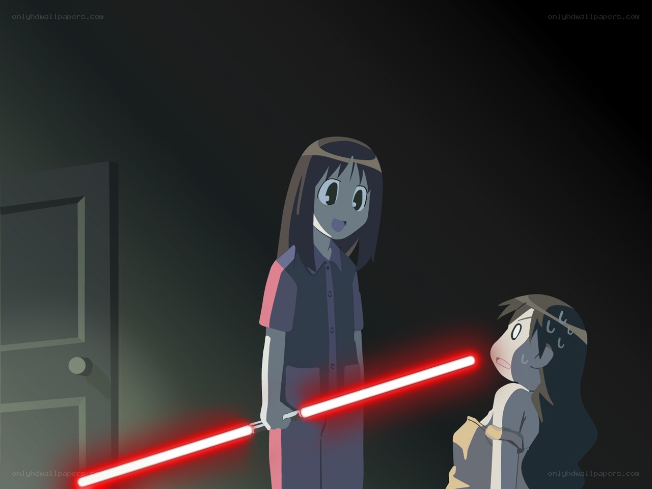 Girl with lightsaber