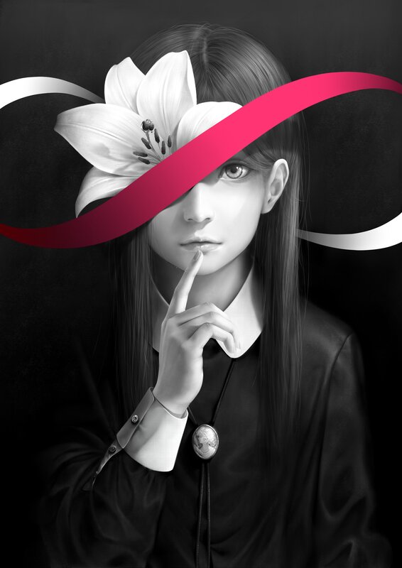 Girl with Lily Flower
