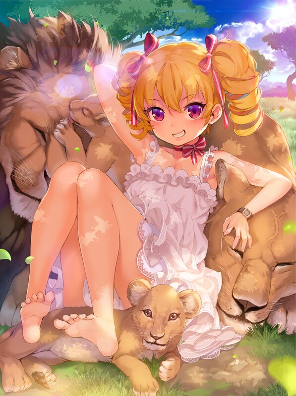 Girl with Lion Cubs