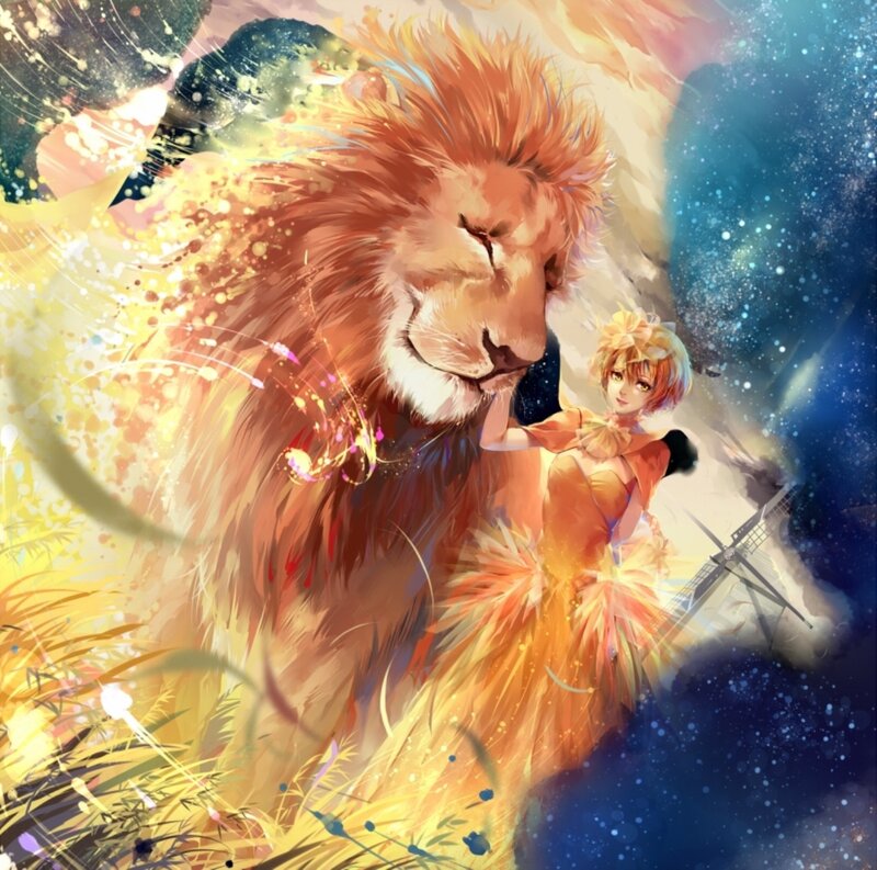 Girl with Lion — Orange