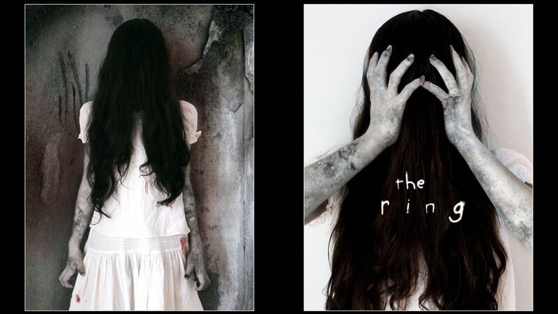 Girl with Long Dark Hair — Black, Creepy, Eerie