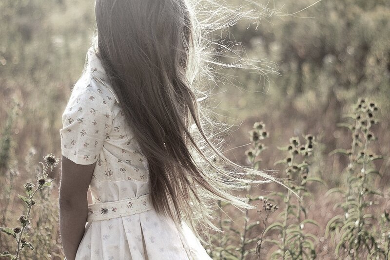 Girl with Long Hair — Beige