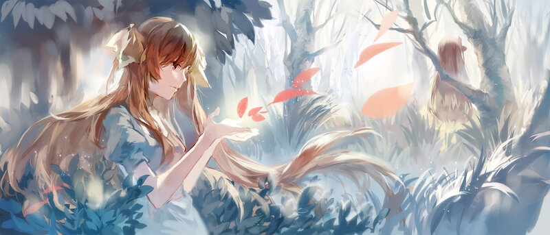 Girl with Long Hair — Blue, Serene, Autumn