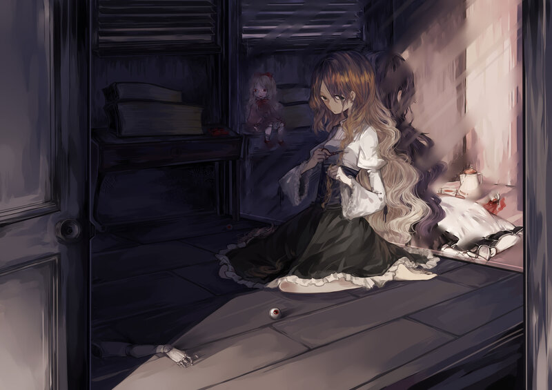 Girl with Long Hair — Brown, Dramatic, Night
