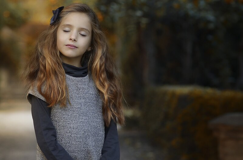 Girl with Long Hair — Brown, Serene, Autumn