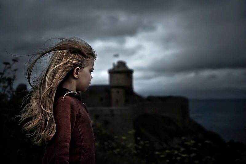 Girl with Long Hair — Gray