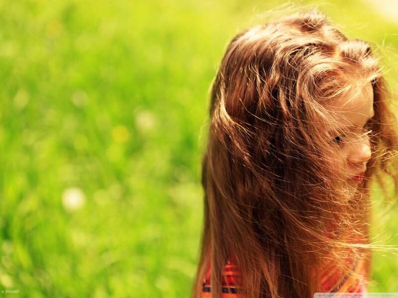 Girl with Long Hair — Green, Serene, Afternoon