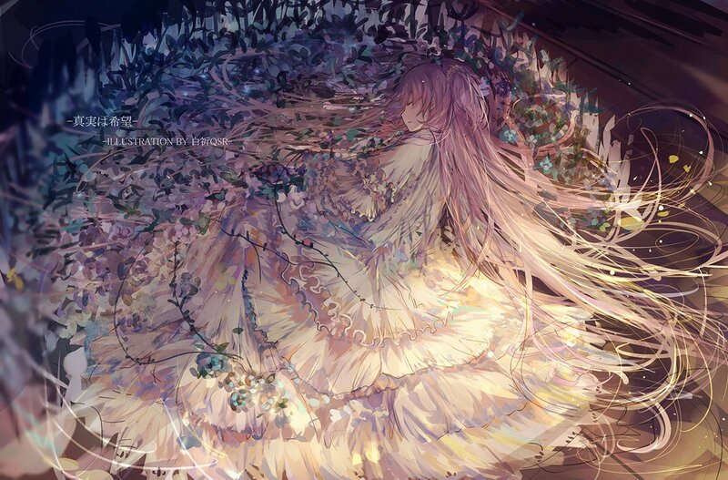 Girl with Long Hair — Purple, Serene, Night