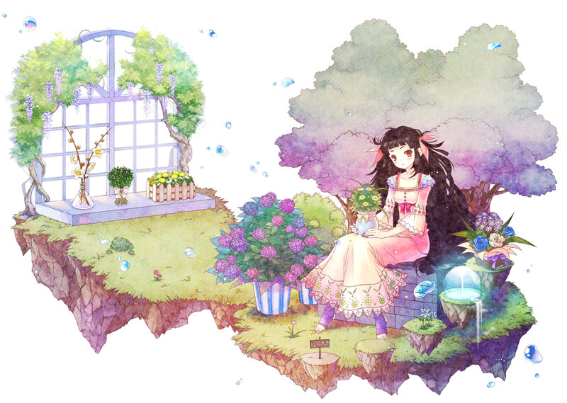Girl with Long Hair — Purple, Serene