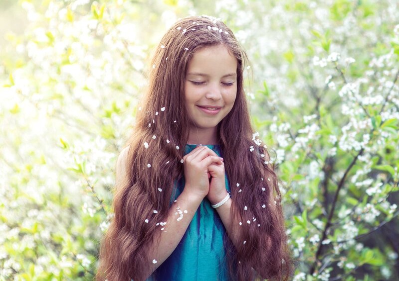 Girl with Long Hair — Teal