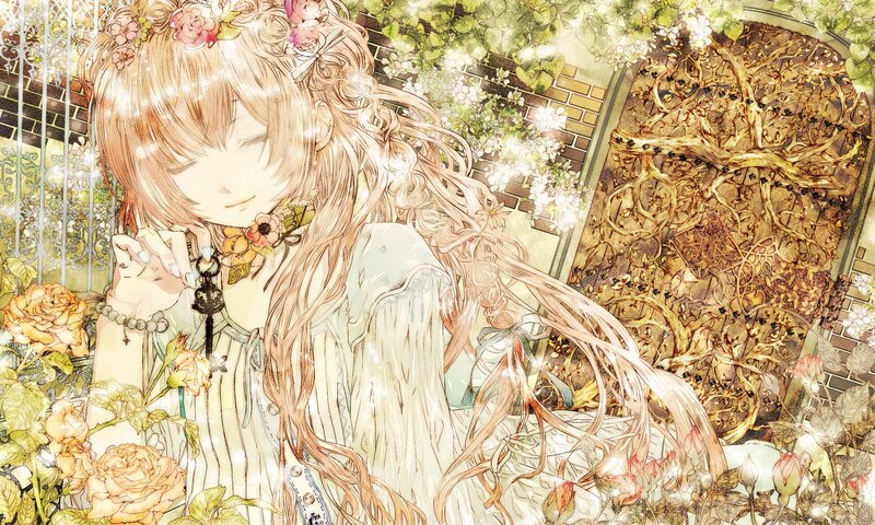 Girl with Long Hair — White, Serene, Spring
