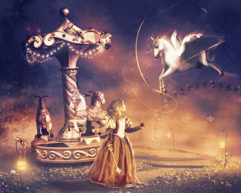 Girl with Magic Wand — Gold
