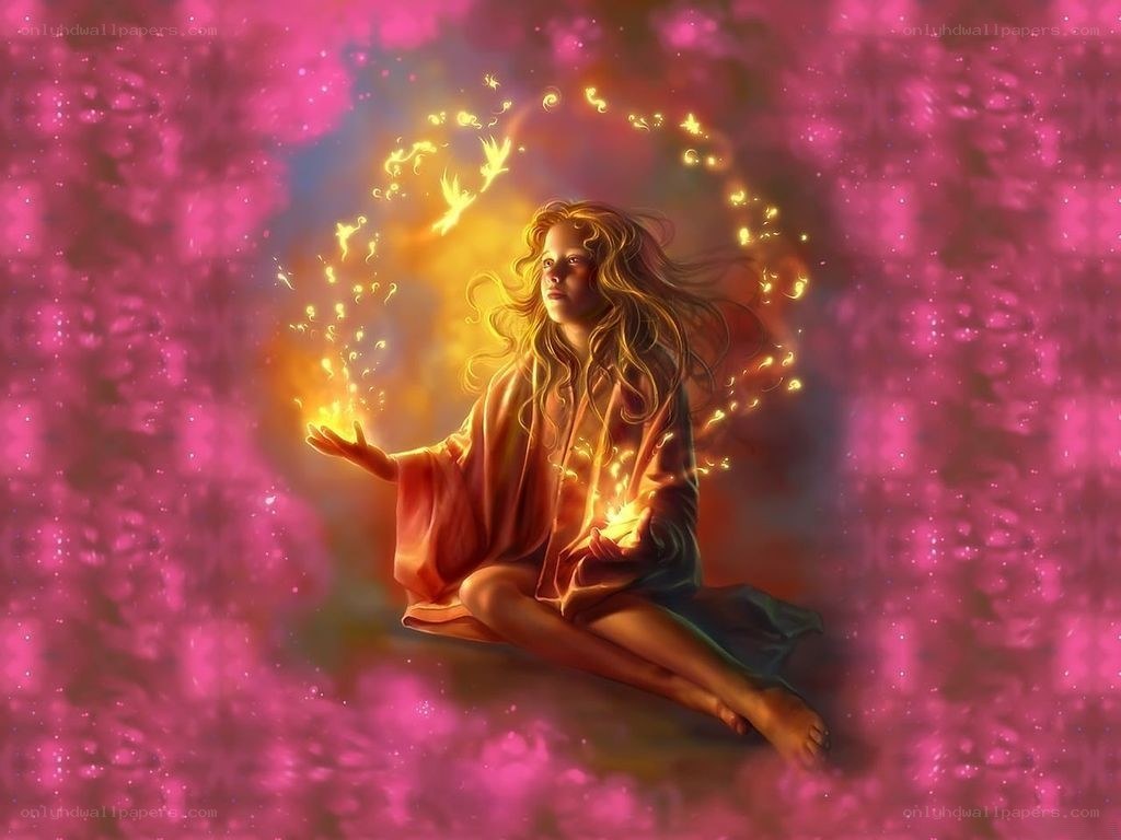 girl with magical light