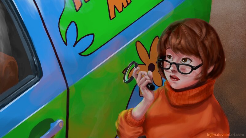Girl with Magnifying Glass — Orange