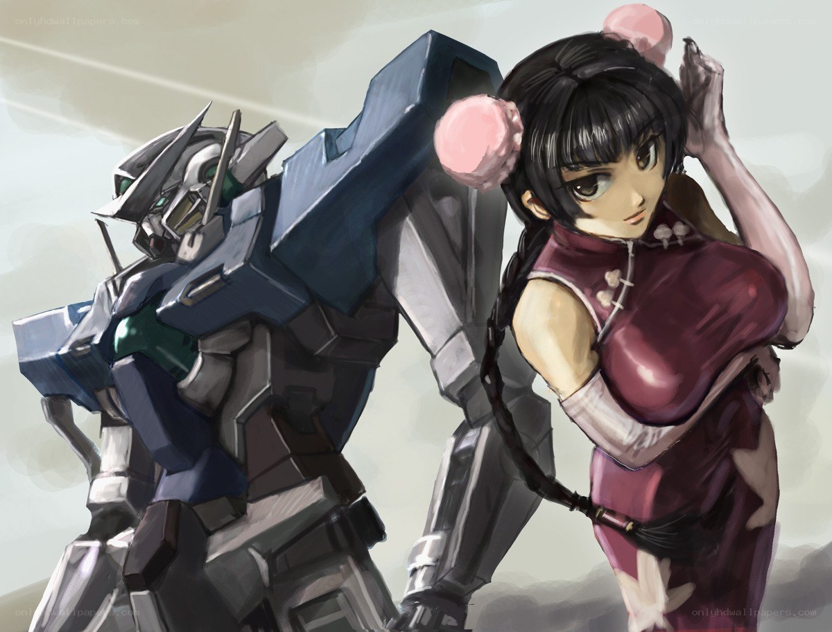 girl with mech robot