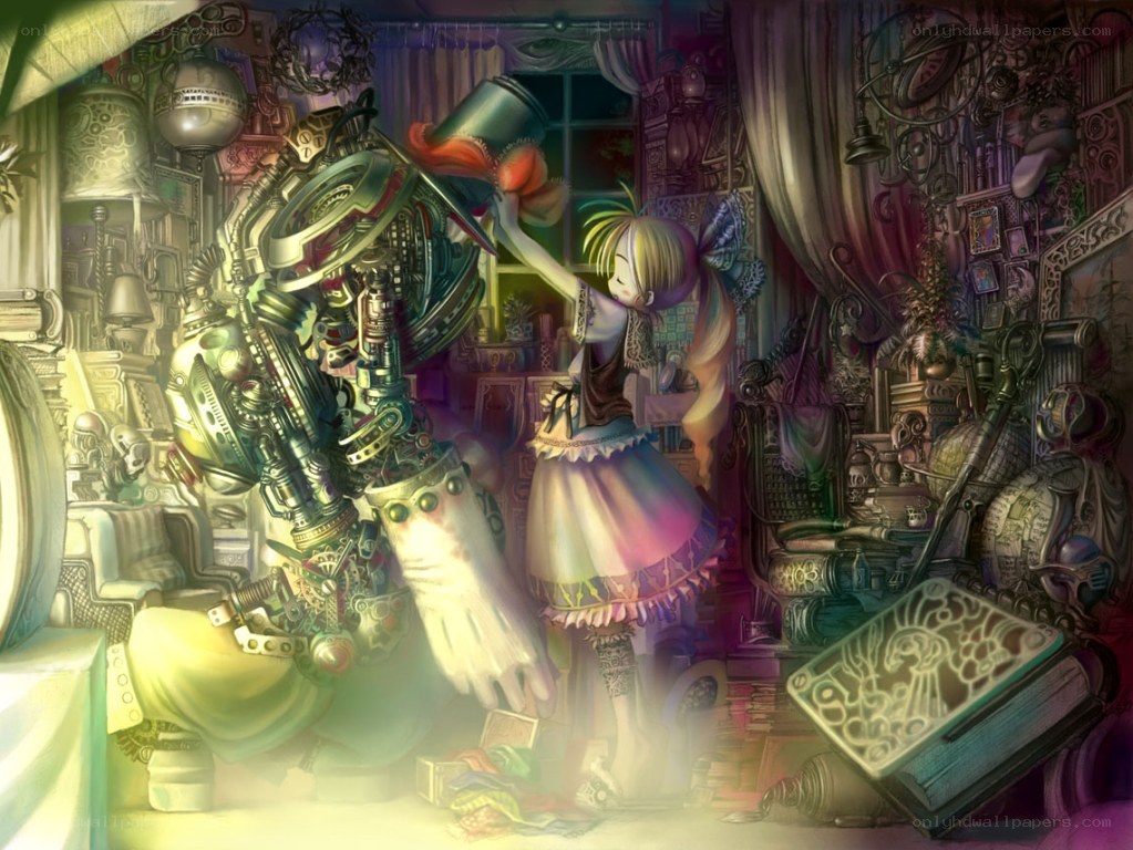girl with mechanical creature
