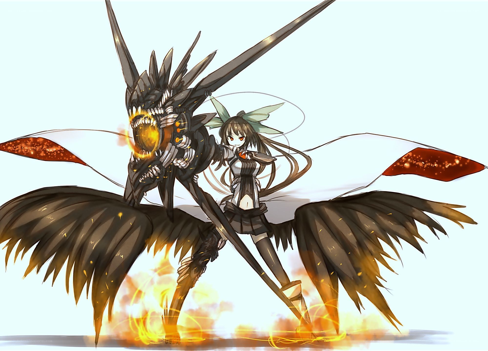 girl with mechanical dragon