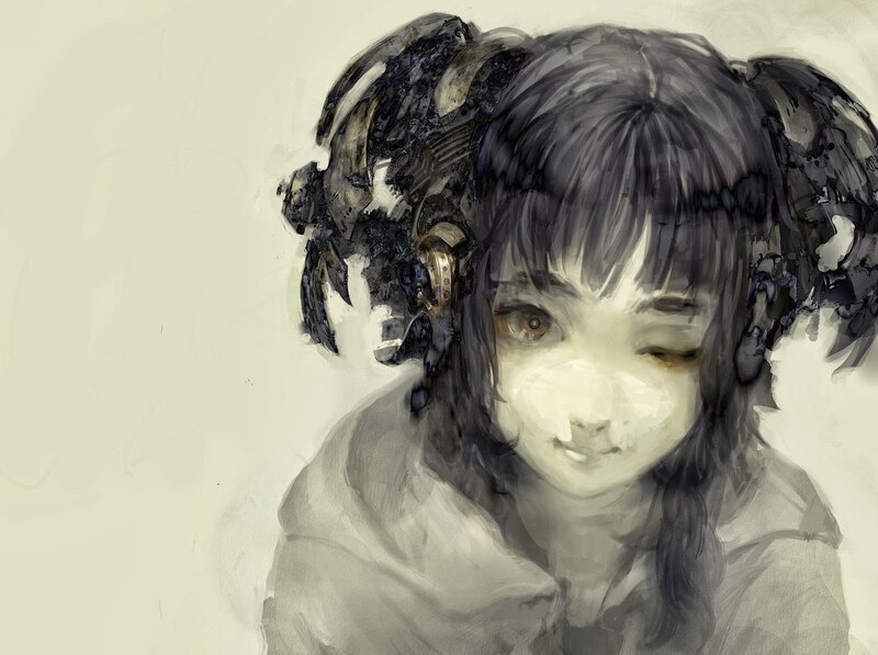 Girl with Mechanical Hair