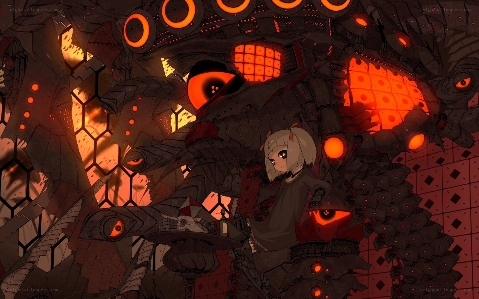 girl with mechanical monster