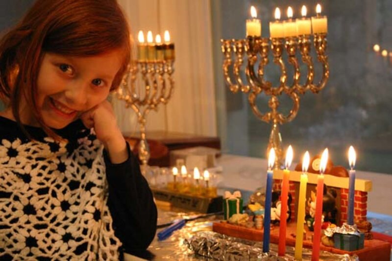 Girl with Menorah