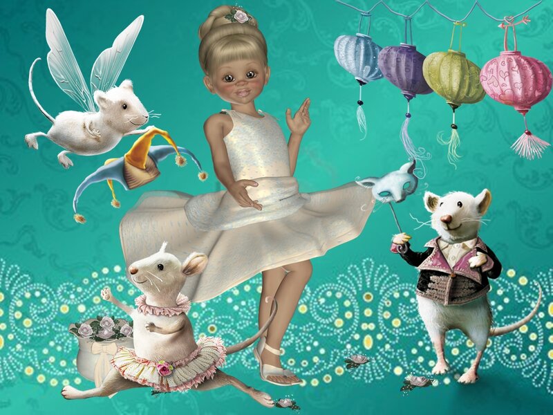 Girl with Mice and Fairy