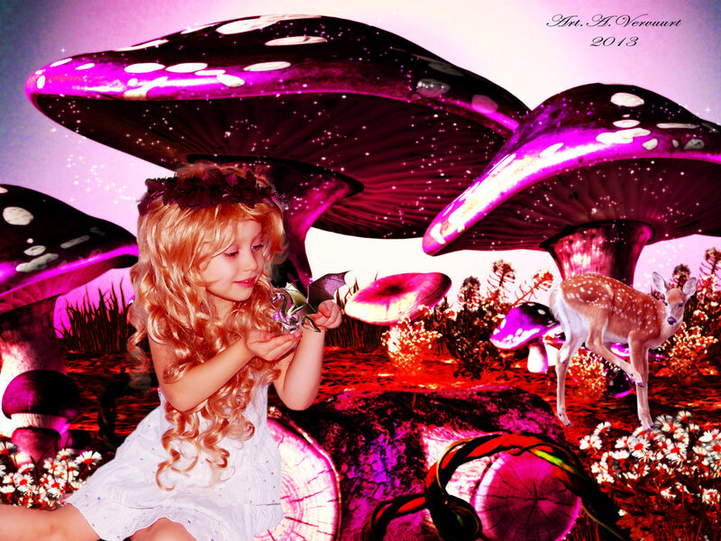 Girl with Mushrooms