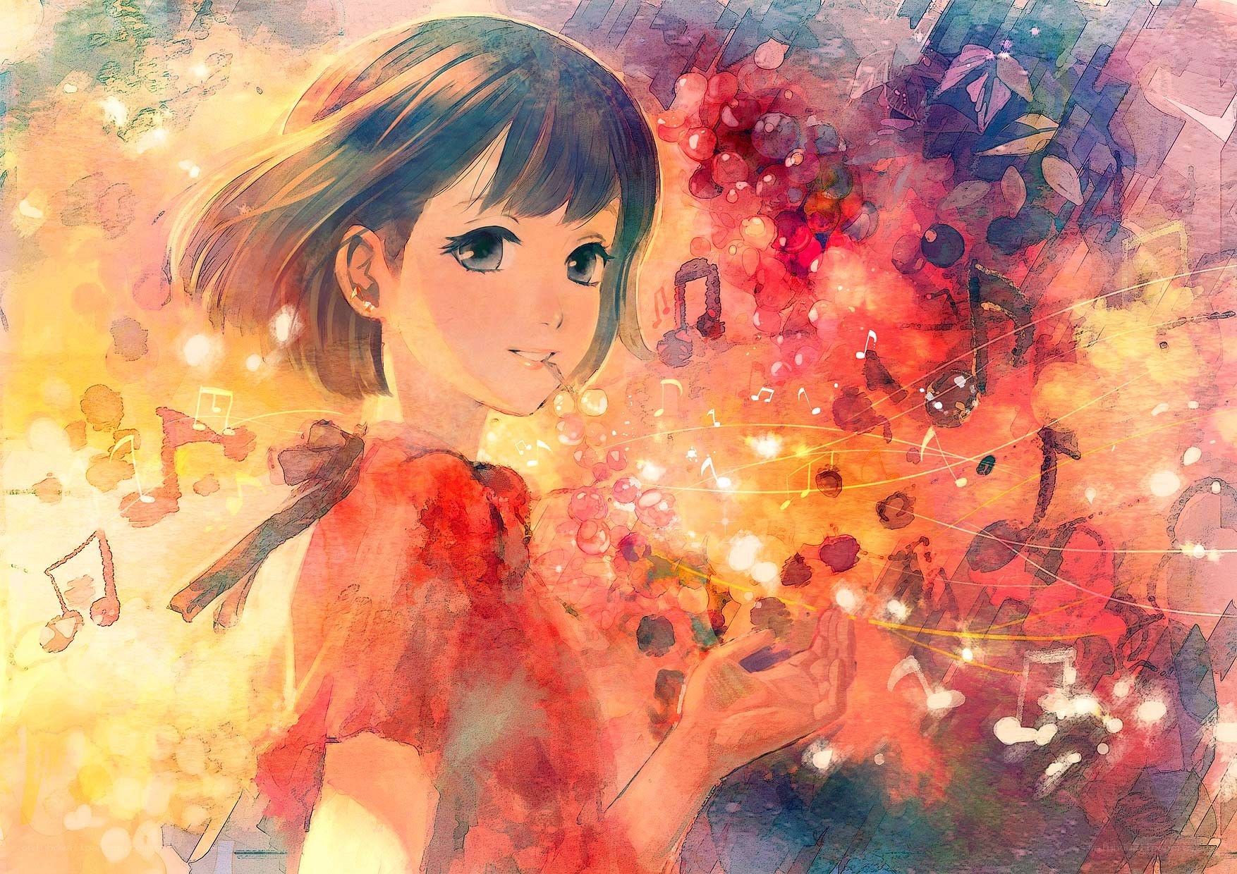 girl with music notes