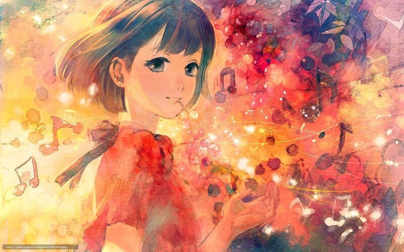 girl with music notes