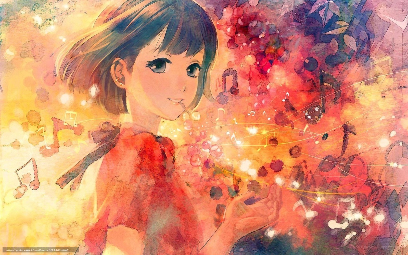 girl with music notes
