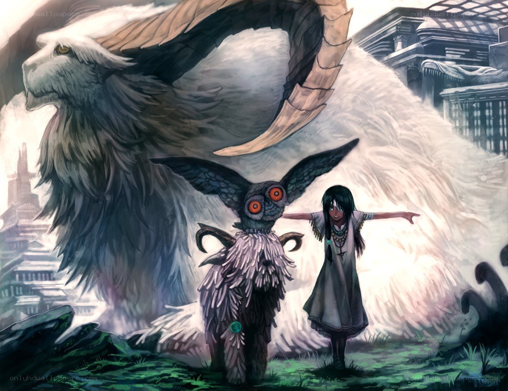 girl with mythical creatures