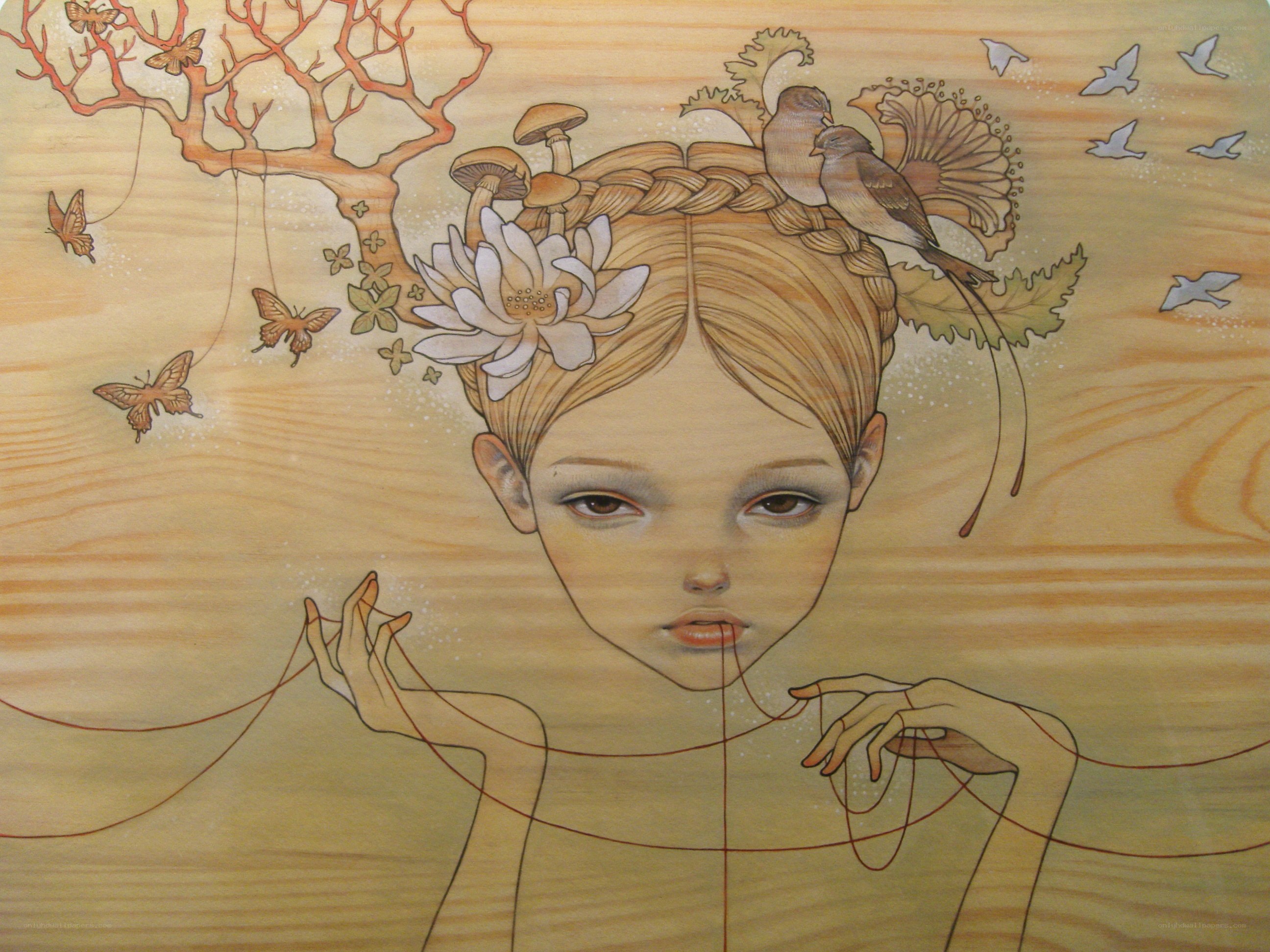 girl with nature elements