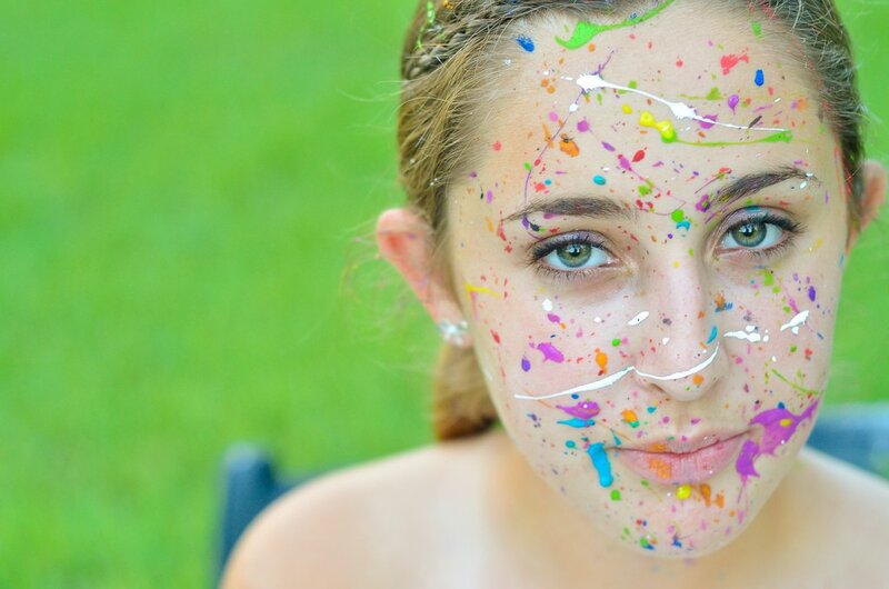 girl with paint on face