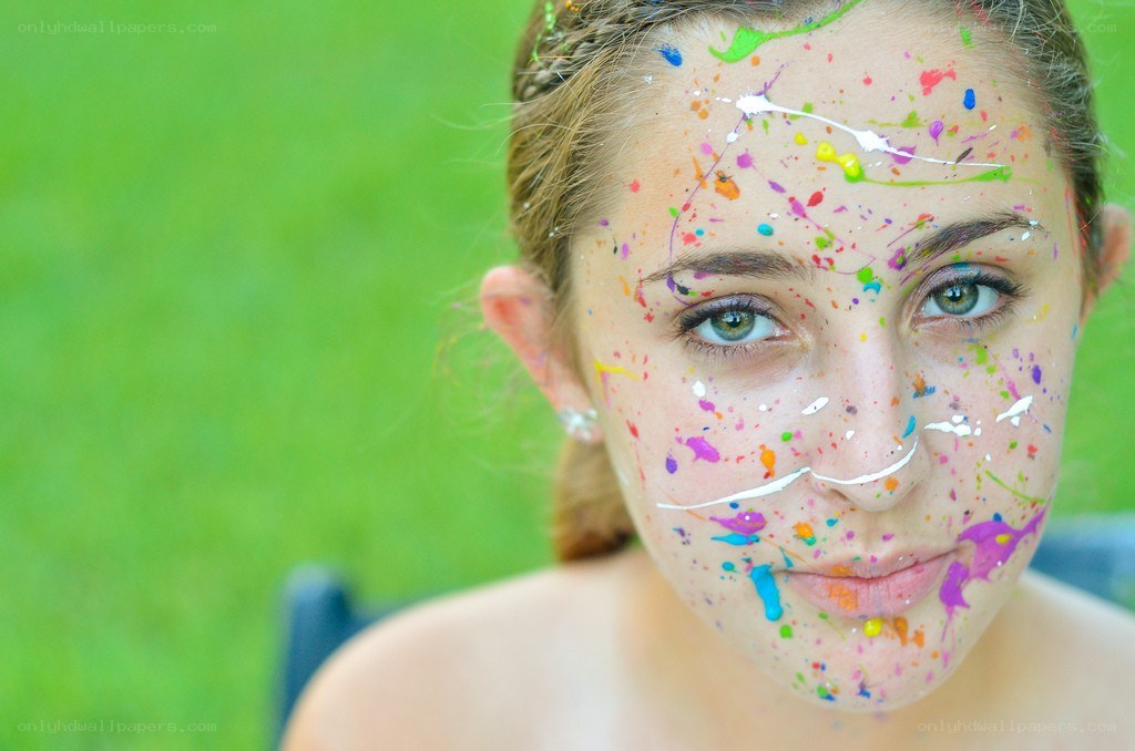 girl with paint on face