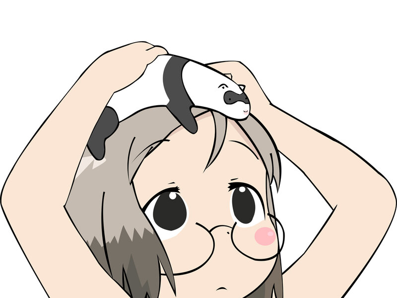 girl with panda plush on head