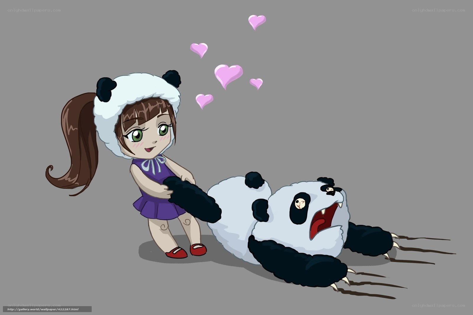 girl with panda plush