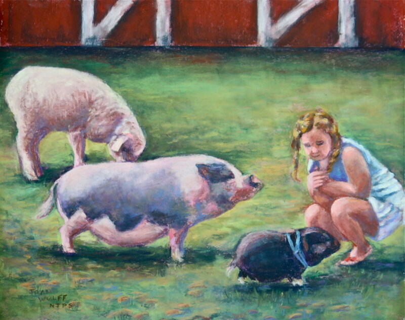 Girl with Pigs and Sheep