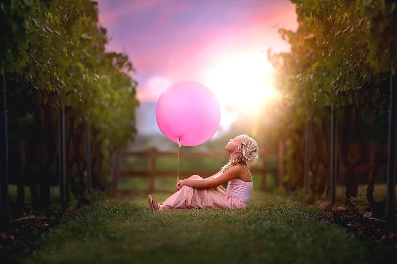 Girl with Pink Balloon