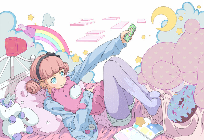 Girl with Pink Bear