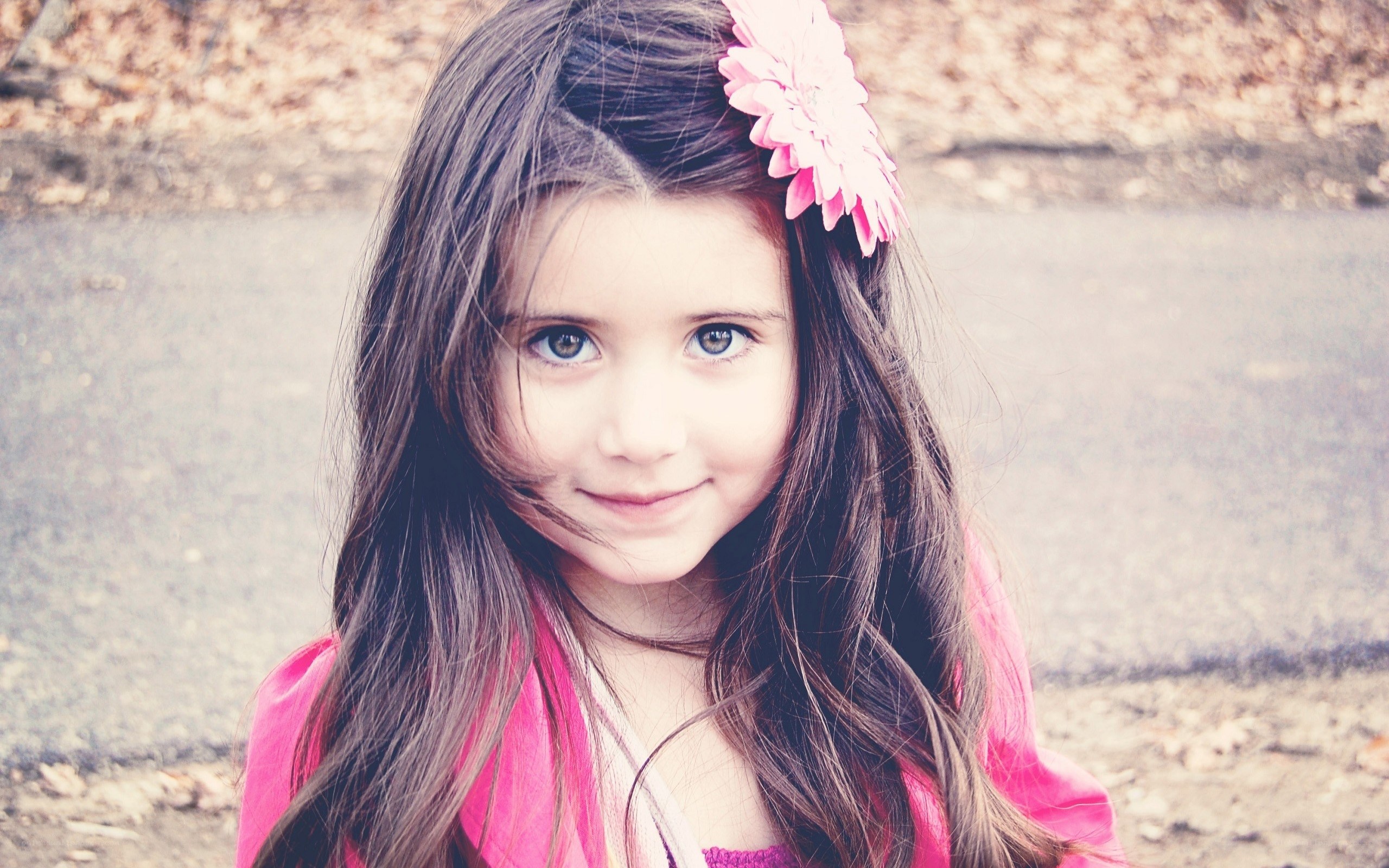 girl with pink flower