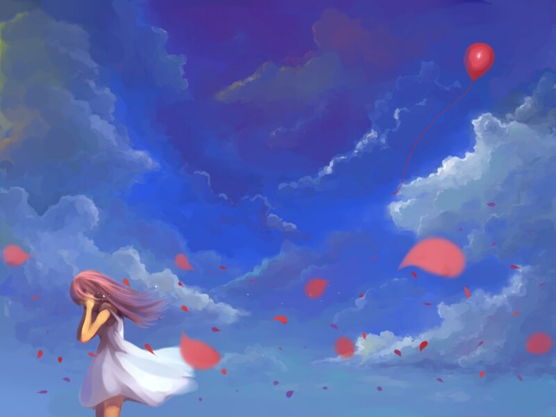 Girl with Pink Hair — Blue, Melancholic