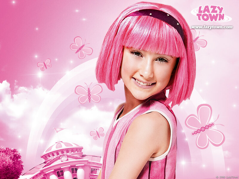 Girl with Pink Hair — Playful, Illustration