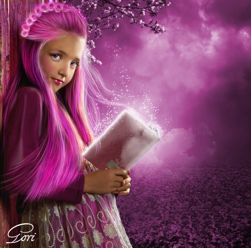 Girl with Pink Hair — Purple, Magical