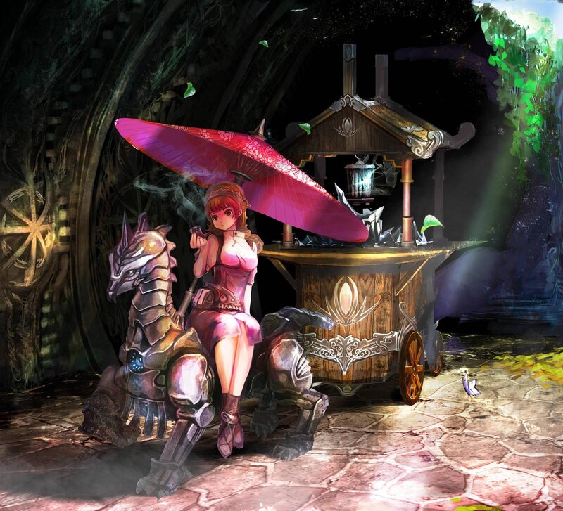Girl with Pink Umbrella — Mysterious