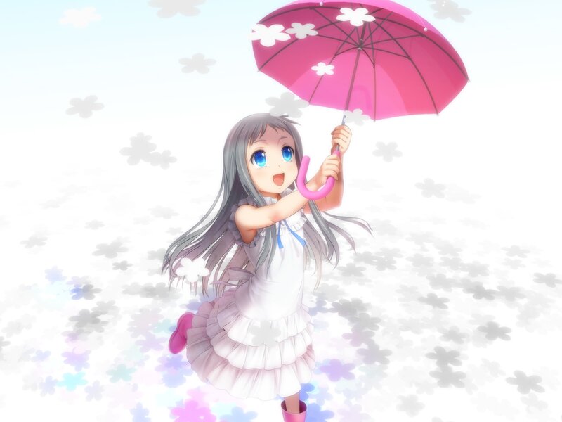 Girl with Pink Umbrella — Playful, Spring