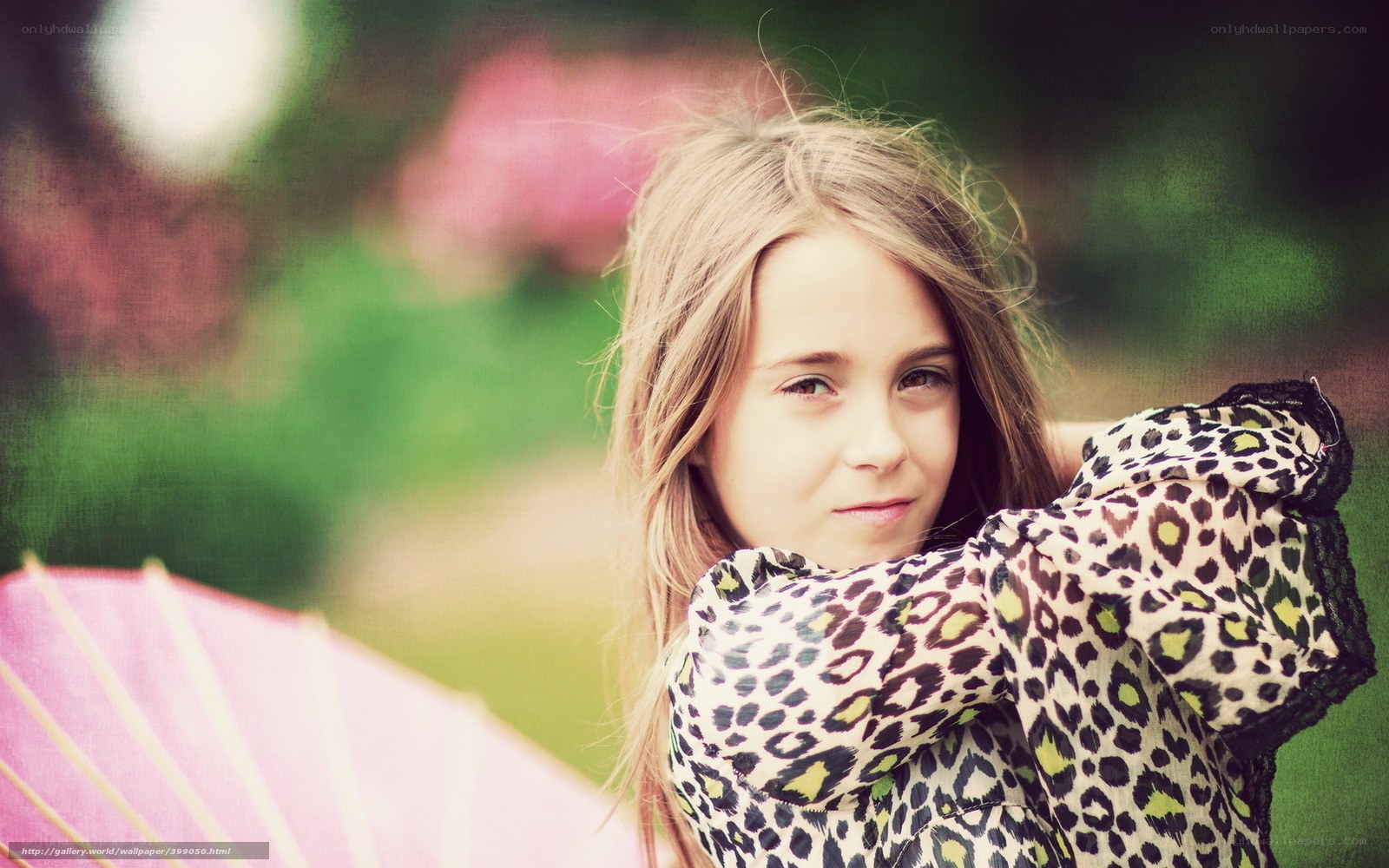 girl with pink umbrella