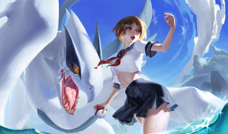 Girl with Pokémon — Blue, Dramatic