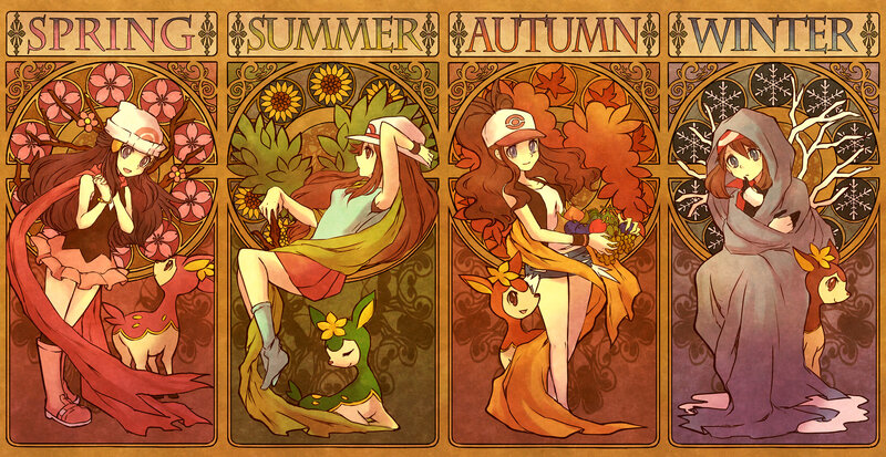 Girl with Pokémon in Seasons
