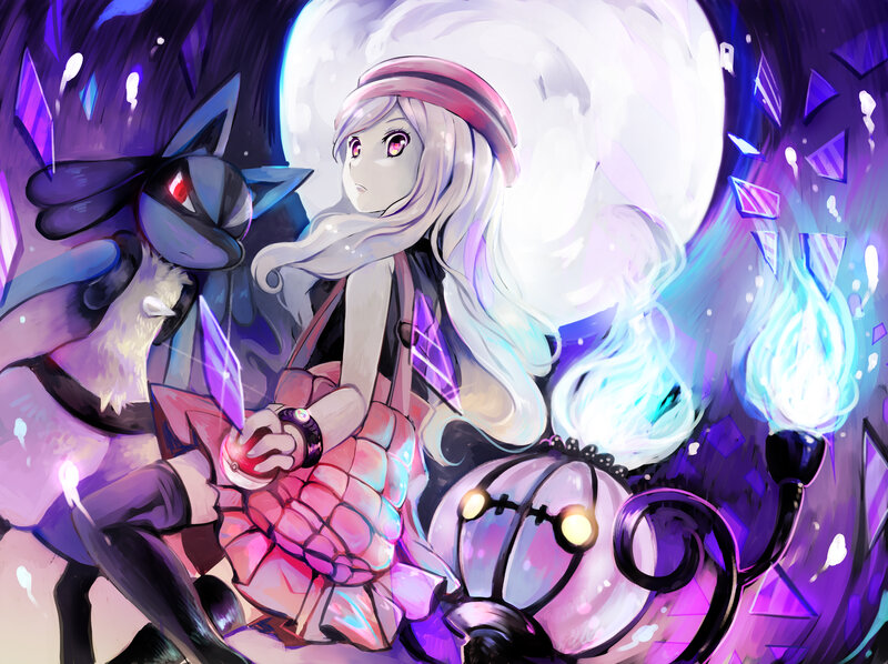 Girl with Pokémon — Purple, Dramatic